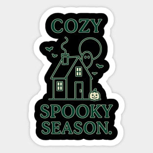 Cozy Spooky Season – Cute Haunted House Design Sticker